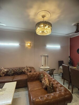 Living Room in 3 BHK Builder Floor at Pamposh Enclave – for Rent
