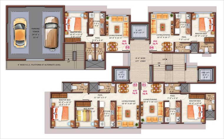 Floor Plan, swayambhu-chs 1 Bedroom 406 Sq.Ft. Apartment In Kandivali East Mumbai 10563967