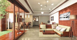 Living Room in 4 BHK Apartment at Total Environment In That Quiet Earth, Hennur Road – for Sale