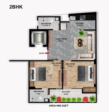 2 BHK Builder Floor for Sale in Sector 107, Noida
