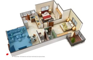 Floor Plan in 2 BHK Apartment at Costa Blanca, Baner – for Sale