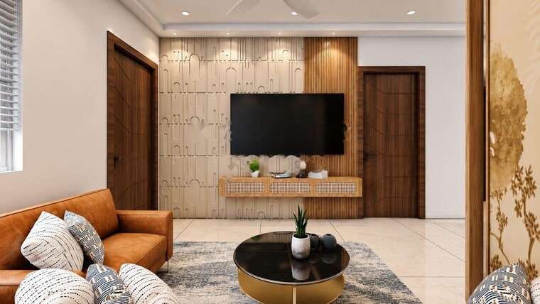 Living Room, my-home-sayuk 2.5 Bedroom 1931 Sq.Ft. Apartment In Tellapur Hyderabad 10604339