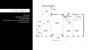 Floor Plan in 2.5 BHK Apartment at Ireo The Corridors, Sector 67a – for Sale