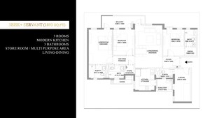 Floor Plan in 2.5 BHK Apartment at Ireo The Corridors, Sector 67a – for Sale
