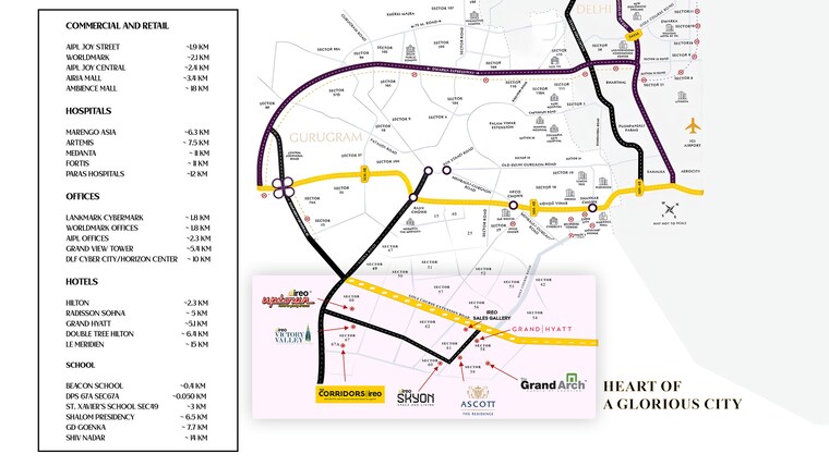 Map Location, ireo-the-corridors 2.5 Bedroom 1594 Sq.Ft. Apartment In Sector 67a Gurgaon 10605972