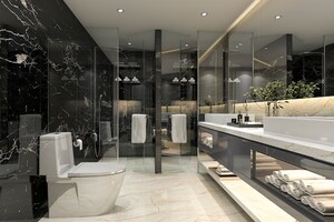 Attached Bathroom in 3 BHK Apartment at Gaur City 2 - 14th Avenue, Sector 16c Greater Noida – for Rent