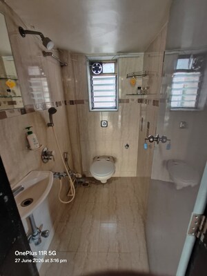 Bathroom in 3 BHK Apartment at Udyan Darshan, Prabhadevi – for Rent