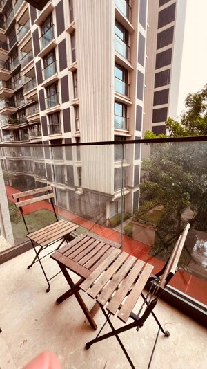 Balcony in 3 BHK Apartment at Rustomjee Seasons, Bandra East – for Rent