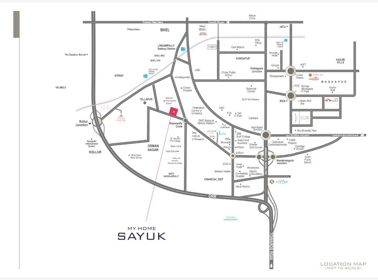 Map Location, my-home-sayuk 3 Bedroom 2262 Sq.Ft. Apartment In Tellapur Hyderabad 10606236