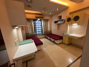 Living Room in 3 BHK Apartment at Dynamix Shagun Mall Tower, Malad East – for Rent