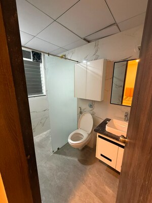 Bathroom in 3 BHK Apartment at Goel Ganga Serio, Kharadi – for Rent