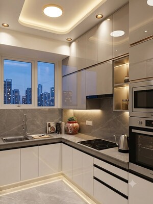 Kitchen in 1 BHK Builder Floor at Sector 43 – for Rent