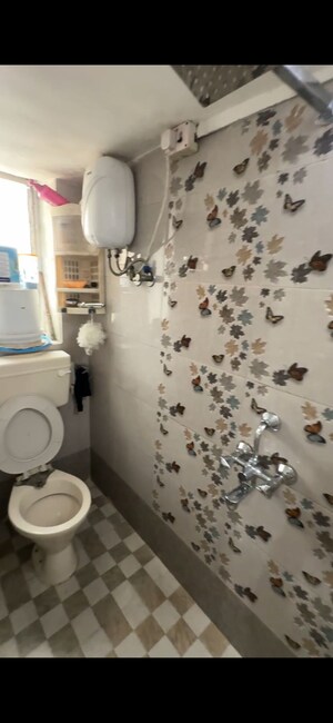 Bathroom in 1.5 BHK Apartment at Kailash Park Darshan CHS, Ghatkopar West – for Rent