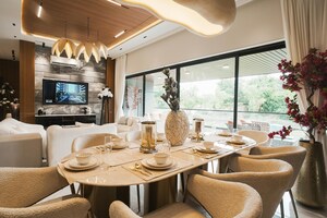 Dining area in 4 BHK Apartment at Khanpur – for Sale