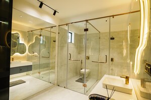 Washroom in 4 BHK Apartment at Khanpur – for Sale