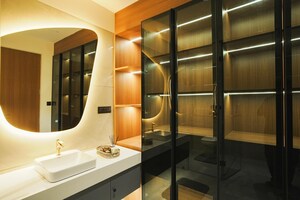 Attached Bathroom in 4 BHK Apartment at Khanpur – for Sale
