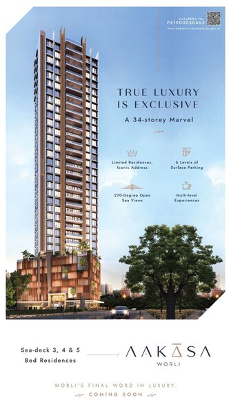 3 BHK +Apartment For Sale in Techno Aakasa in Worli, Mumbai