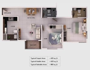 2 BHK Apartment For Sale in Provident Equinox, Mysore Road