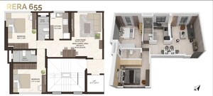Floor Plan in 2 BHK Apartment at Dadar West – for Sale