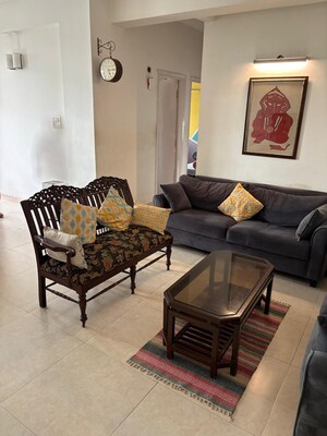 Living Room in 2 BHK Apartment at Eros Southend Apartments, Charmwood Village – for Rent