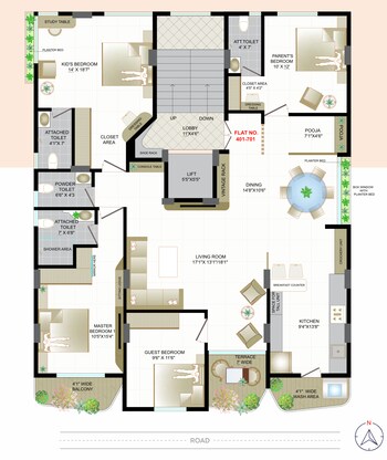 4 BHK Flat for Sale in Chatrapati Nagar, Nagpur