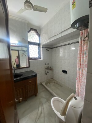 Bathroom in 3 BHK Builder Floor at Panchsheel Park – for Rent