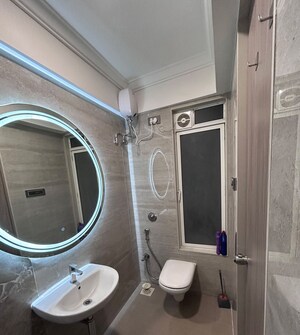 Bathroom in 1 BHK Apartment at Crescent Silverwoods, Powai – for Rent