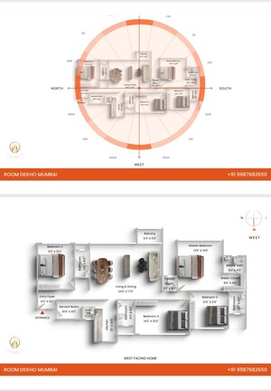 Floor Plan in 4 BHK Apartment at Sheth Vasant Oasis, Andheri East – for Sale