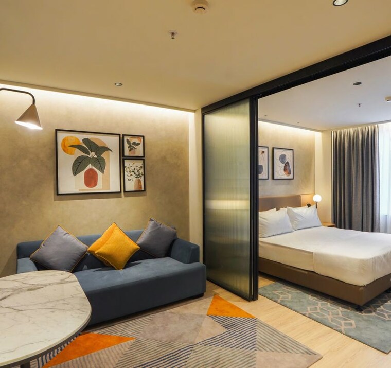 Living Room, nr-green-woods Studio 500 Sq.Ft. Apartment In Thanisandra Bangalore 9461976