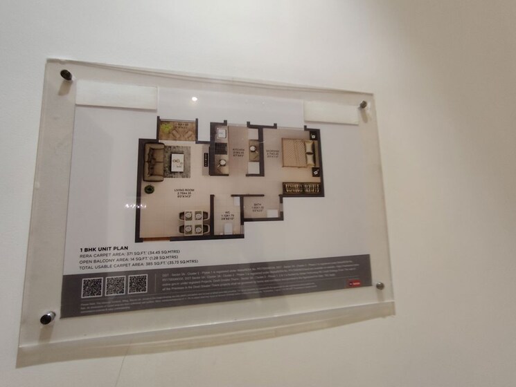 Floor Plan, dosti-greater-thane 1 Bedroom 385 Sq.Ft. Apartment In Kalher Thane 9696135