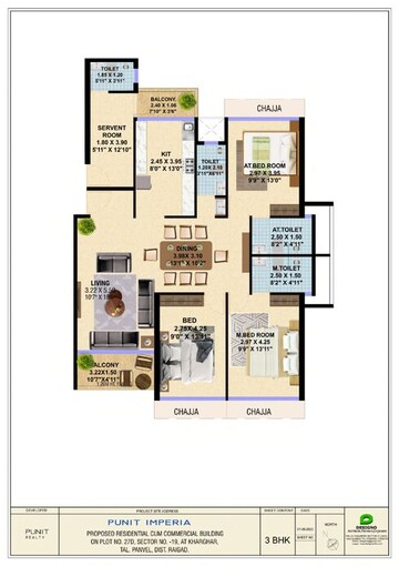 Floor Plan in 2 BHK Apartment at Punit Imperia, Kharghar Sector 19 – for Sale