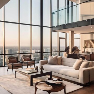 Living Room in 4 BHK Apartment at Malad West – for Sale