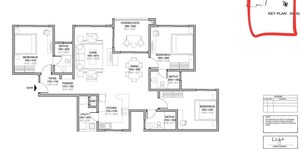Floor Plan in 3 BHK Apartment at Sobha Windsor, Whitefield – for Sale