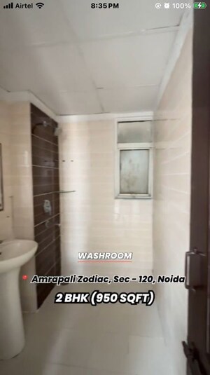 Bathroom in 2 BHK Apartment at Amrapali Zodiac, Sector 120 – for Sale