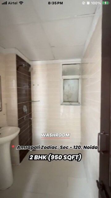 Bathroom in 2 BHK Apartment at Amrapali Zodiac, Sector 120 – for Sale