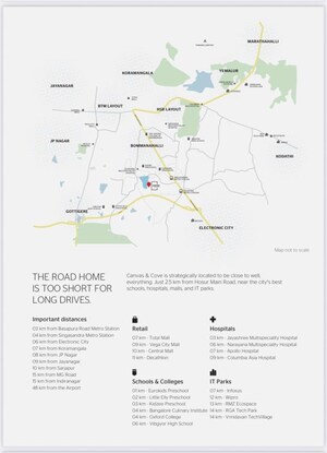 2 BHK Apartment – Map Location View at Assetz Canvas And Cove, Hosur Road - for Sale