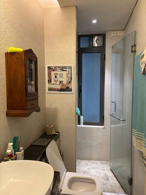 Bathroom in 3 BHK Apartment at Rustomjee Seasons, Bandra East – for Rent