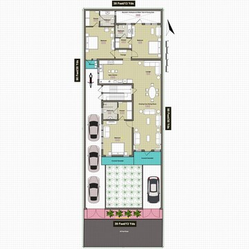 Floor Plan in 3 BHK Independent House at Adinath Nagar – for Rent