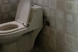 Bathroom in 2 BHK Apartment at Shapoorji Pallonji BKC 28, Bandra East – for Rent