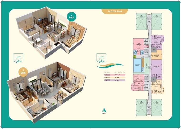 Floor Plan, salugara 2 Bedroom 855 Sq.Ft. Apartment In Salugara Siliguri 9708844