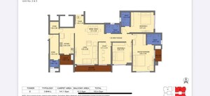 Floor Plan in 3 BHK Apartment at Tata Avenida, New Town – for Sale