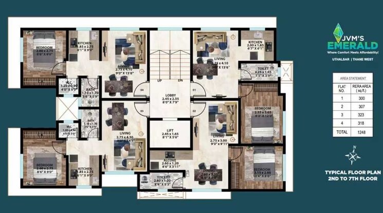 Floor Plan, jvm-emerald 1 Bedroom 300 Sq.Ft. Apartment In Uthalsar Thane 9392261