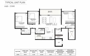 Floor Plan in 2 BHK Apartment at Gagan Avencia, Kharadi – for Sale