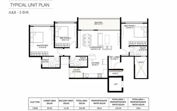 Floor Plan in 2 BHK Apartment at Gagan Avencia, Kharadi – for Sale