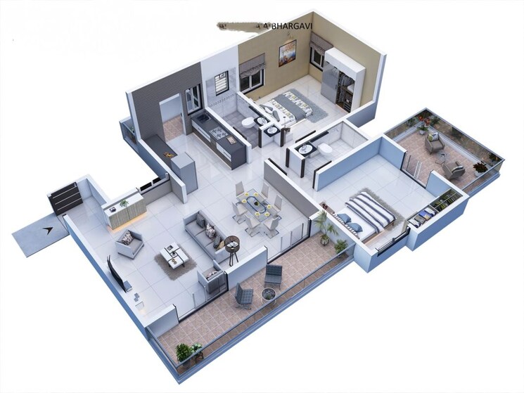Floor Plan, mihan 3 Bedroom 1400 Sq.Ft. Apartment In Mihan Nagpur 9718444