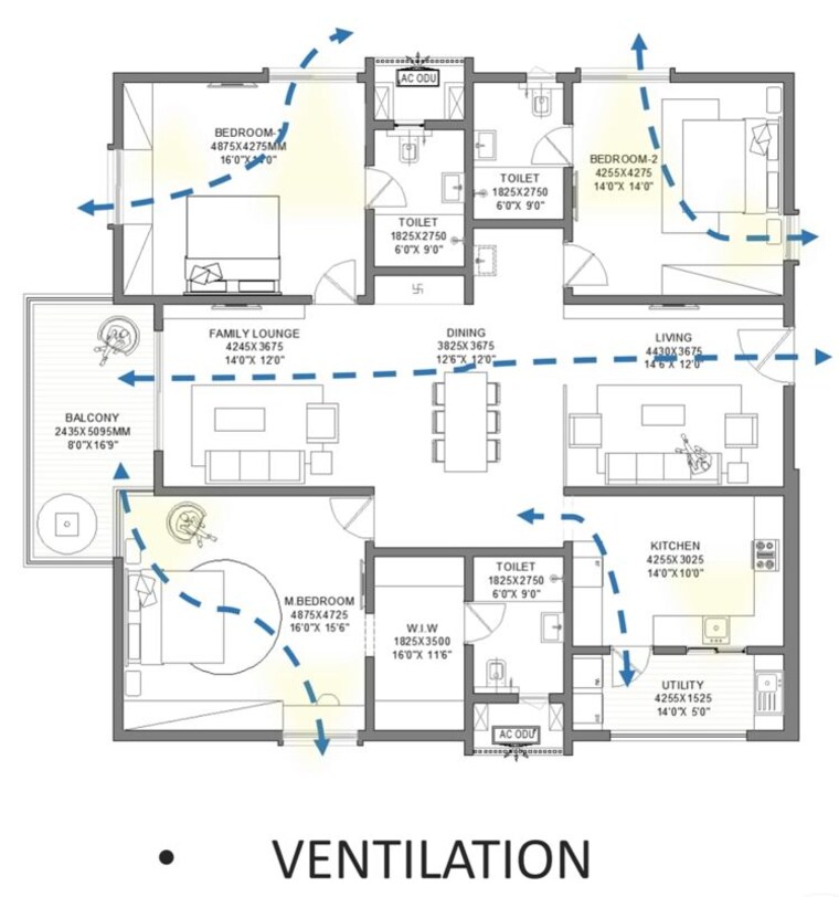 Floor Plan, kollur 3 Bedroom 3345 Sq.Ft. Apartment In Kollur Hyderabad 9719579