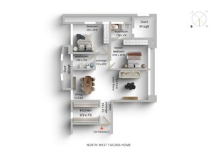 Floor Plan in 2 BHK Apartment at Kalpataru Estate Mumbai, Jogeshwari East – for Sale