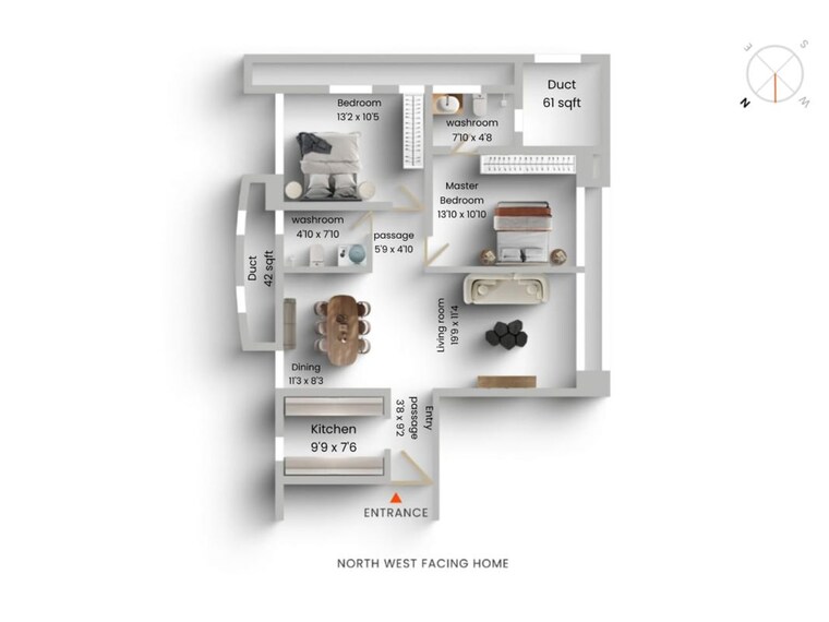 Floor Plan, kalpataru-estate-mumbai 2 Bedroom 1098 Sq.Ft. Apartment In Jogeshwari East Mumbai 9719720