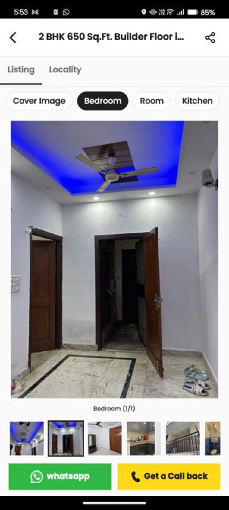 undefined, malviya nagar 1 Bedroom 500 Sq.Ft. Builder Floor In Malviya Nagar Delhi 9721385