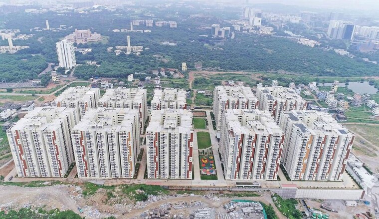 Exterior View, my-home-vihanga 3 Bedroom 1700 Sq.Ft. Apartment In Gachibowli Hyderabad 9721876